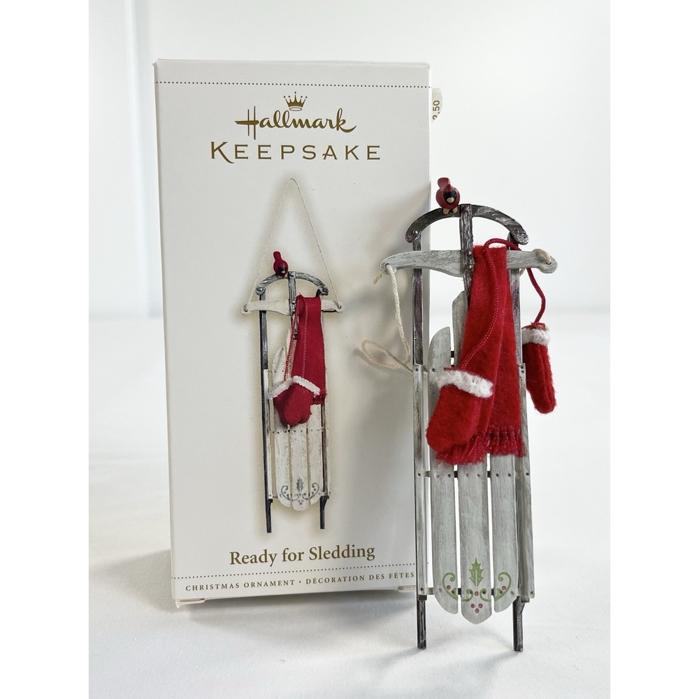 Vintage 2006 Hallmark "Ready for Sledding" Christmas‎ Ornament Sled Cardinal